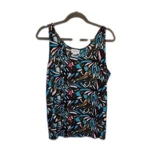 CHICOS TRAVELERS  2 LARGE Colorful Patterned Tank Top Vacation Summer Cruise